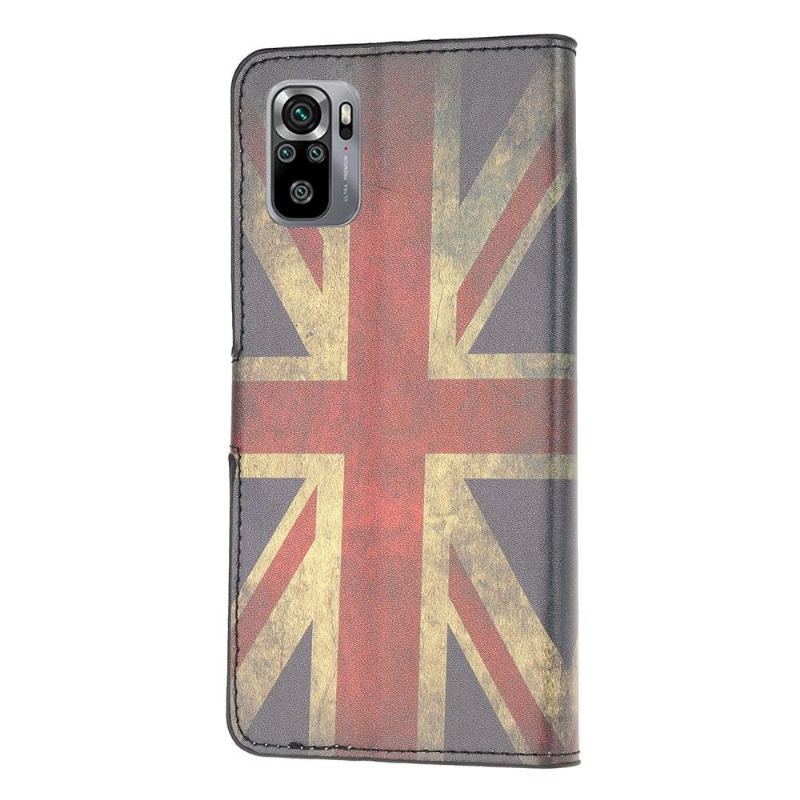 Etui Folio do Xiaomi Redmi Note 10 Vintage Flaga Brytyjska