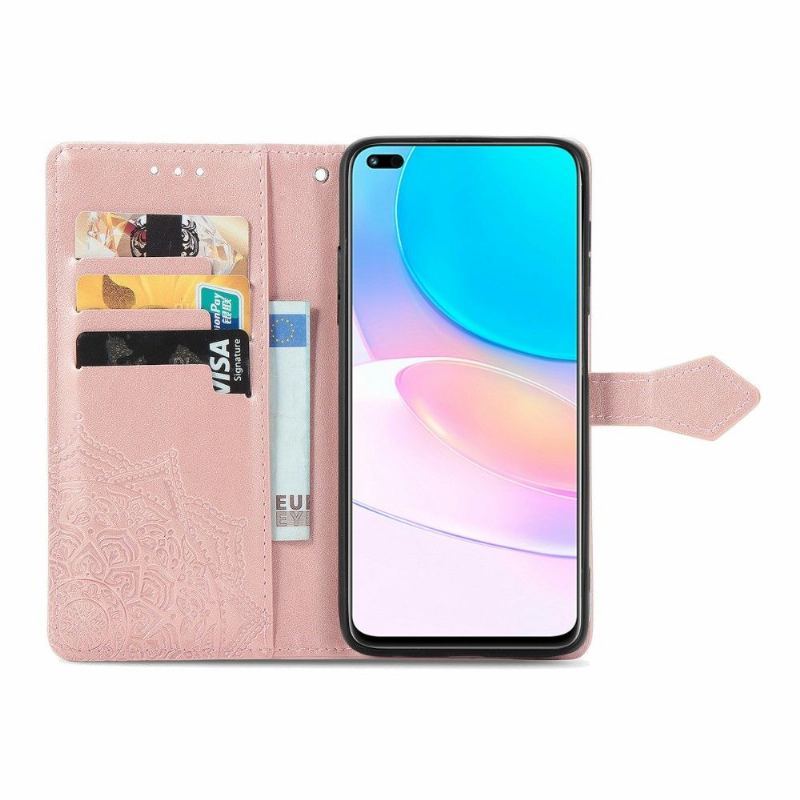 Obudowa Etui Na Telefon do Honor 50 Lite / Huawei Nova 8i Mandala Relief Faux Leather