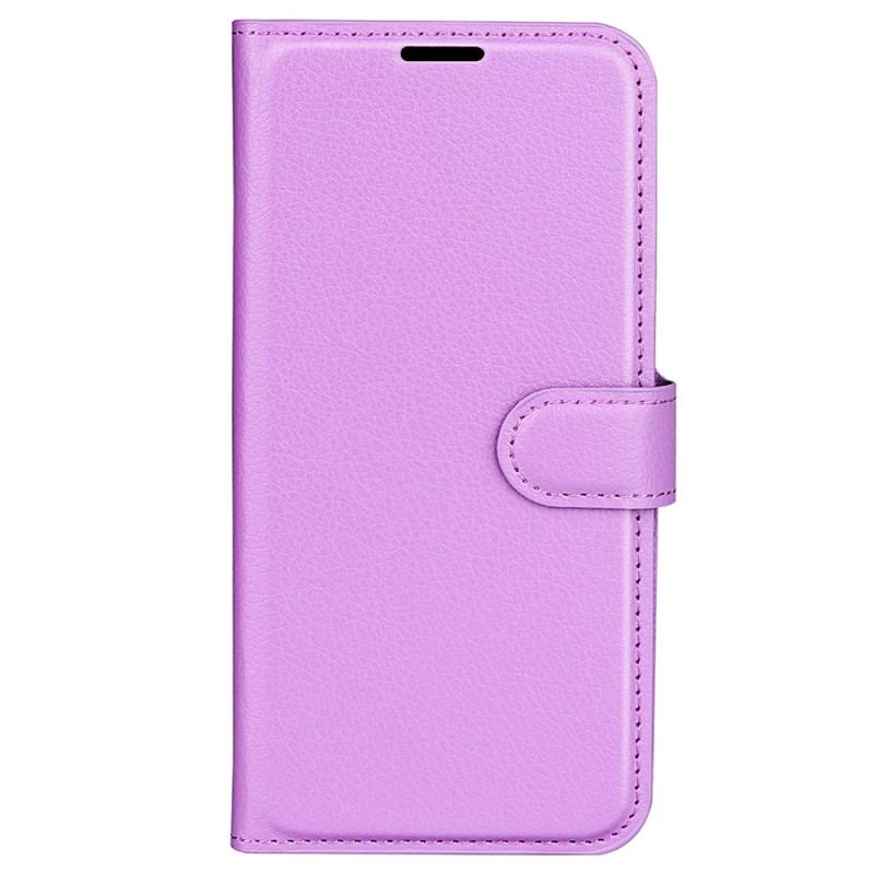 Etui Folio Oneplus 12r Klasyczna Sztuczna Skóra Litchi Etui Ochronne