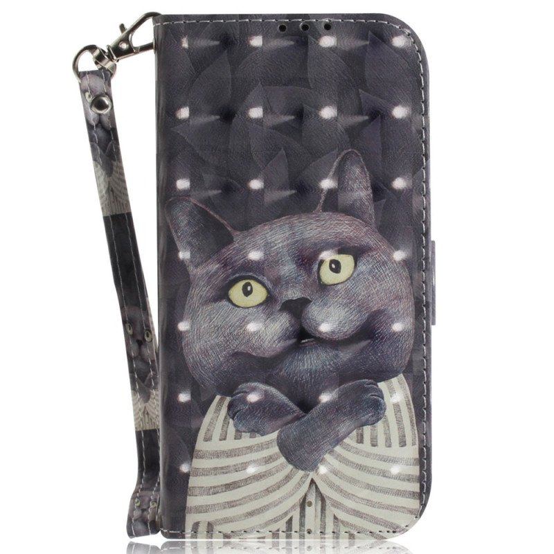 Etui Folio do Honor Magic 5 Lite z Łańcuch Oryginalne Stringi Cat