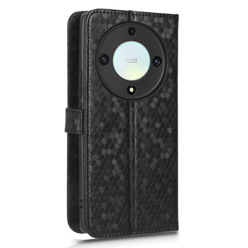 Etui Folio do Honor Magic 5 Lite z Łańcuch Wzór 3d Na Ramiączkach