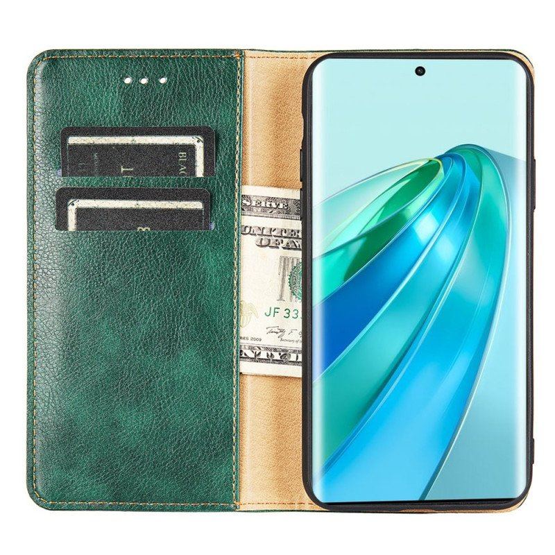 Etui Na Telefon do Honor Magic 5 Lite Etui Folio Przeszycia Ze Sztucznej Skóry