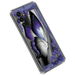 Etui do Samsung Galaxy A14 / A14 5G Fioletowy Motyl