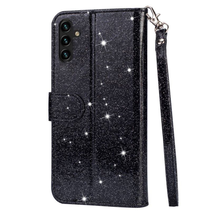 Etui Folio do Samsung Galaxy A14 / A14 5G Cekinowy Brokatowy Styl