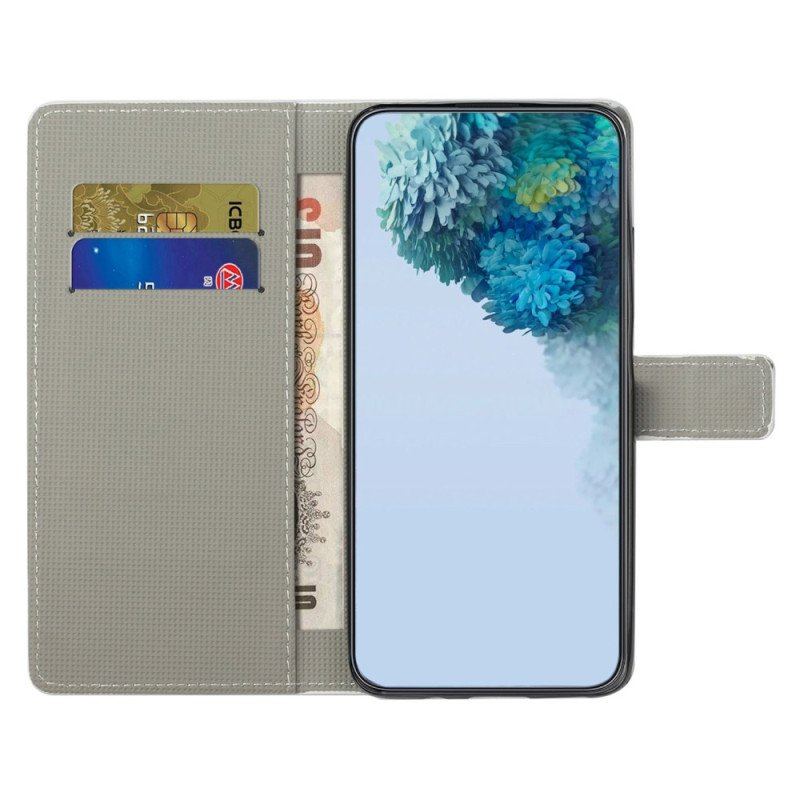 Etui Folio do Samsung Galaxy A14 / A14 5G Niebieski Motyl