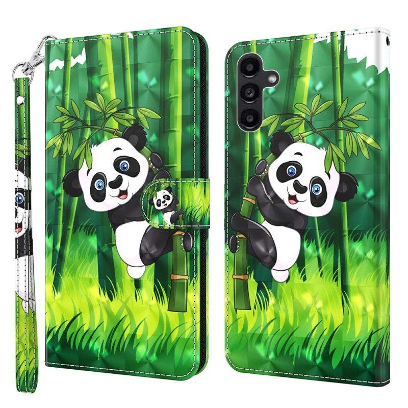 Etui Folio do Samsung Galaxy A14 / A14 5G Panda Bambus