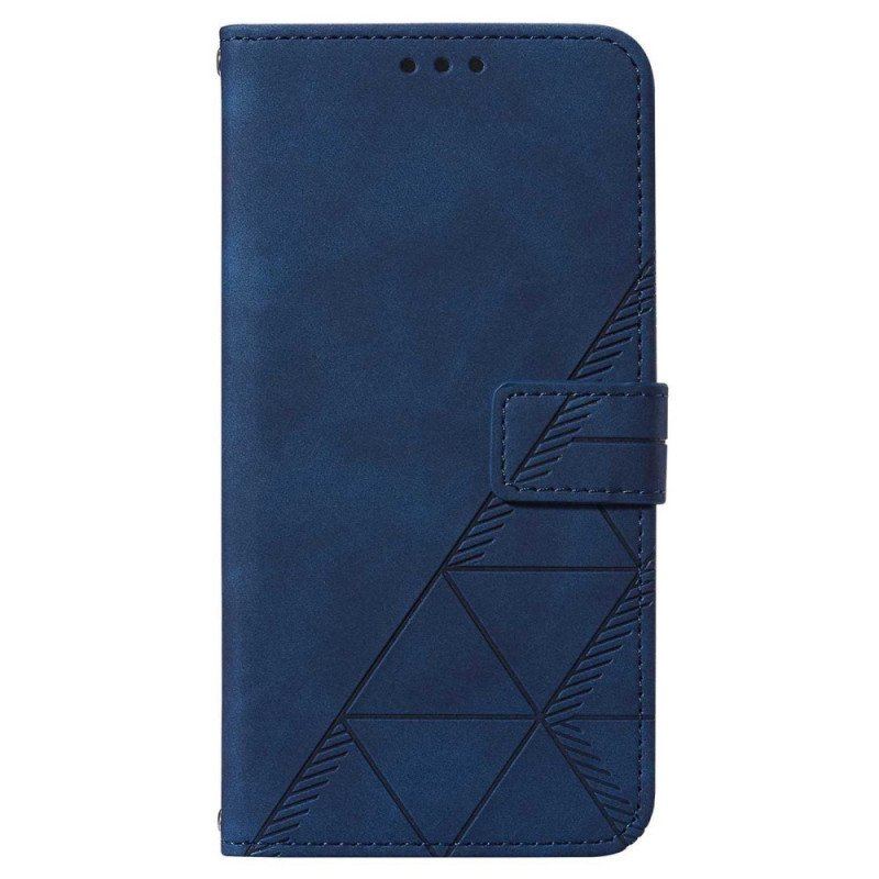 Etui Folio do Samsung Galaxy A14 / A14 5G Trójkąty Ze Smyczą