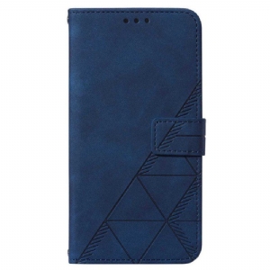 Etui Folio do Samsung Galaxy A14 / A14 5G Trójkąty Ze Smyczą