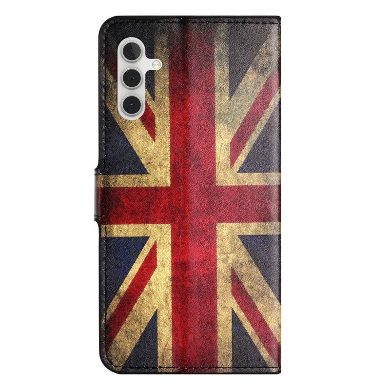 Etui Folio do Samsung Galaxy A14 / A14 5G Vintage Angielska Flaga