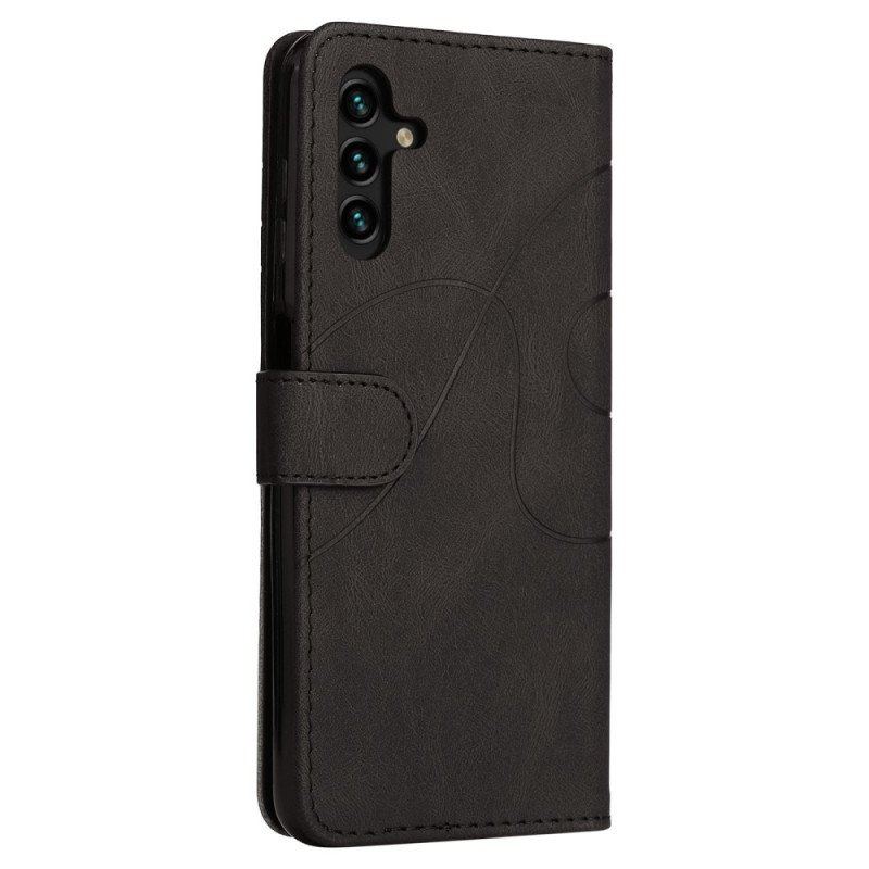 Etui Folio do Samsung Galaxy A14 / A14 5G z Łańcuch Dwukolorowy Pasek