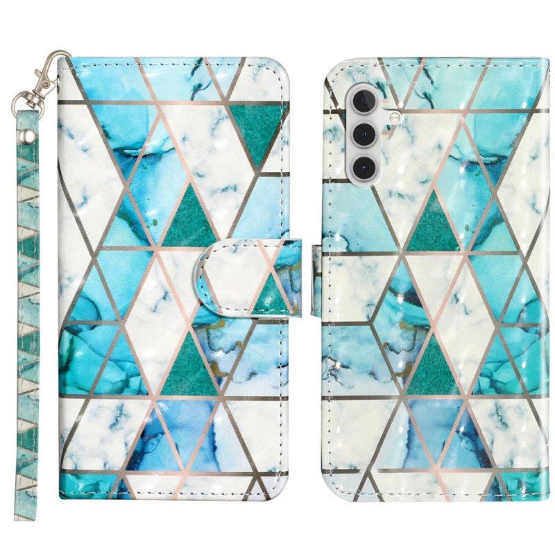 Etui Folio do Samsung Galaxy A14 / A14 5G z Łańcuch Pasiasty Nocny Tygrys