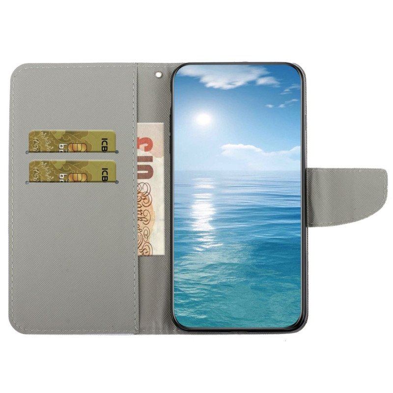 Etui Folio do Samsung Galaxy A14 / A14 5G z Łańcuch Tylko Stringi Koty