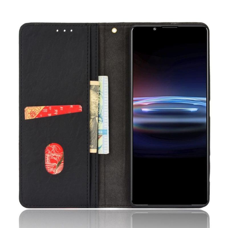 Etui Folio do Sony Xperia Pro-I Classic Skórzany Futerał Ze Sztucznej Skóry W Stylu Retro