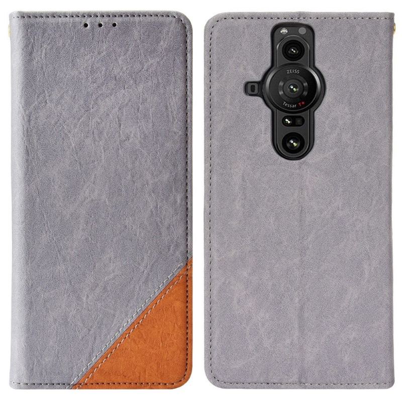 Etui Folio do Sony Xperia Pro-I Classic Skórzany Futerał Ze Sztucznej Skóry W Stylu Retro