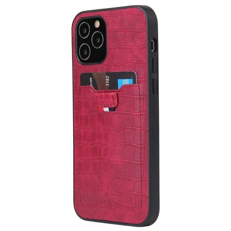 Etui do iPhone 12 Mini Biznes Croco Look Posiadacz Karty