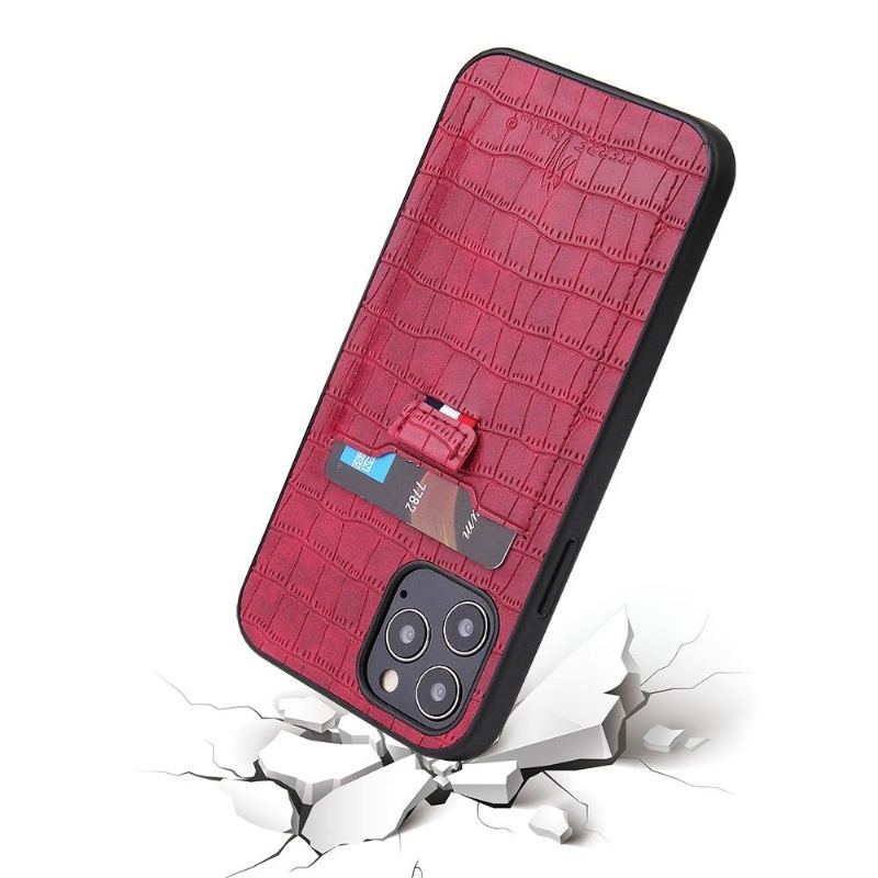 Etui do iPhone 12 Mini Biznes Croco Look Posiadacz Karty