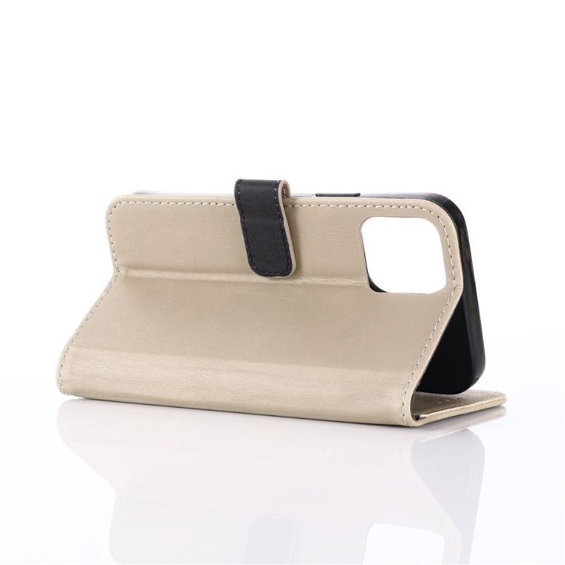 Etui do iPhone 12 Mini Classic Etui Folio Retro Skórzany Efekt