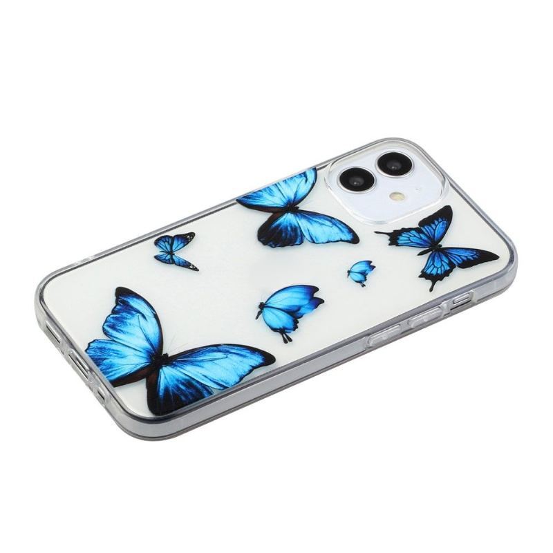 Etui do iPhone 12 Mini Niebieskie Motyle