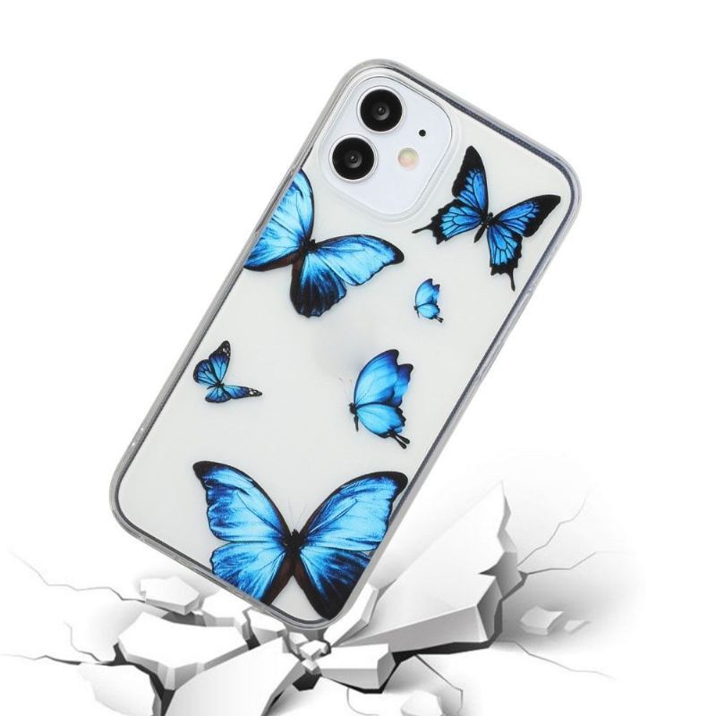 Etui do iPhone 12 Mini Niebieskie Motyle