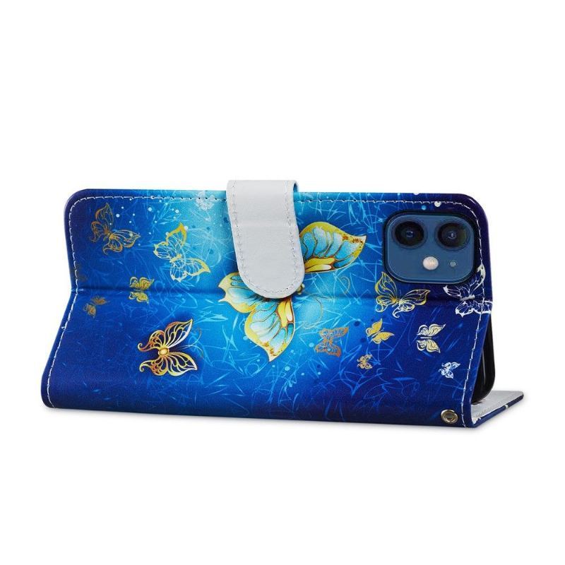 Etui Folio do iPhone 12 Mini Złoty Motyl