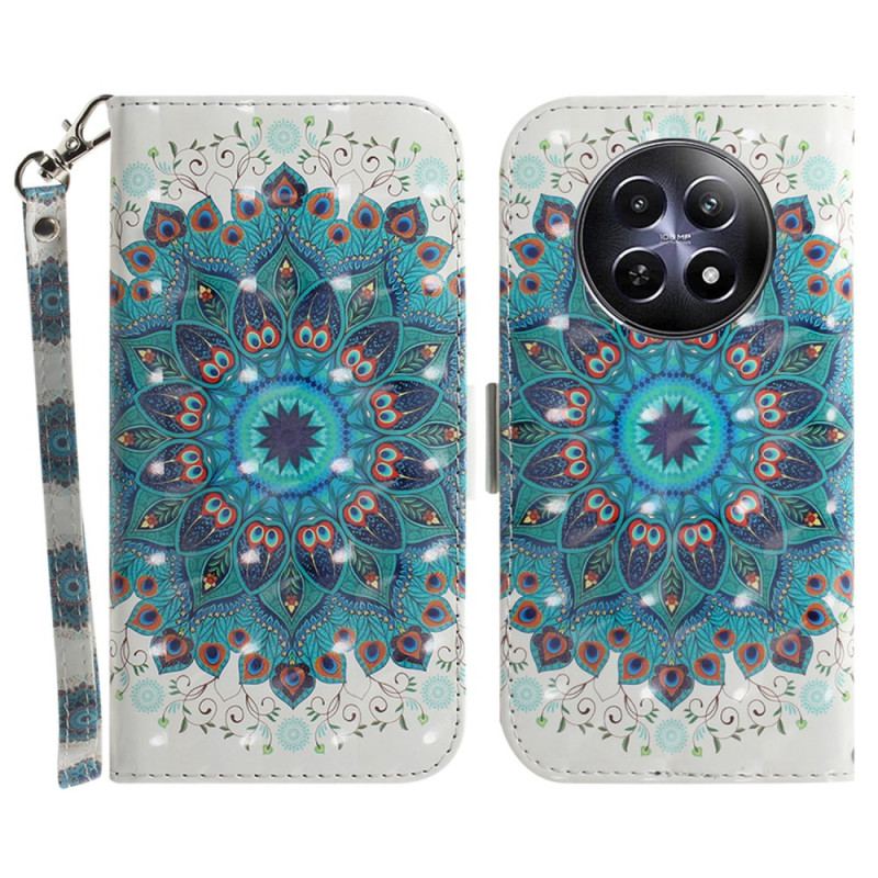 Etui Folio Do Realme 12 / 12x 5g Zielona Mandala Z Paskiem