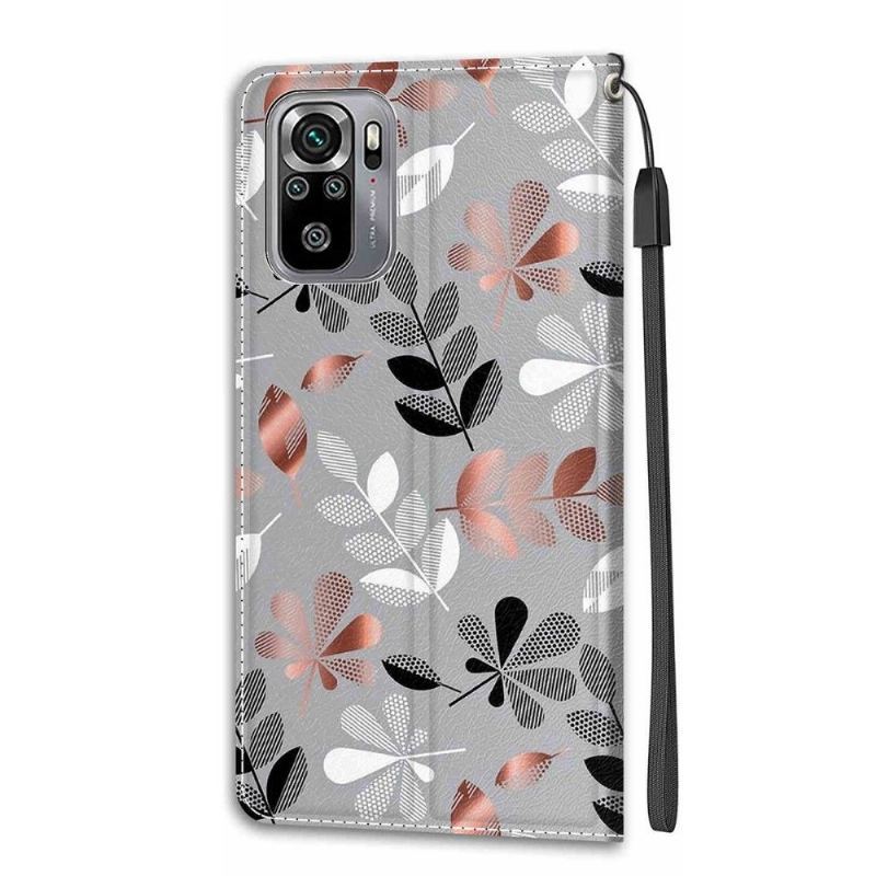 Etui Folio do Xiaomi Redmi Note 10 4G / Note 10S Ilustracja Dzikie Liście