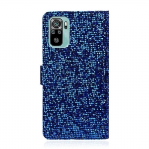 Etui Folio do Xiaomi Redmi Note 10 4G / Note 10S Obrzeża Brokatowe Etui Na Karty