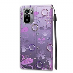 Obudowa Etui Na Telefon do Xiaomi Redmi Note 10 4G / Note 10S Fioletowe Kwiaty Ilustracja