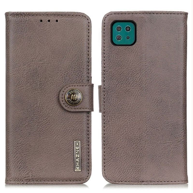 Etui Folio do Samsung Galaxy A22 5G Classic Khazneh Etui Na Karty Z Efektem Skóry