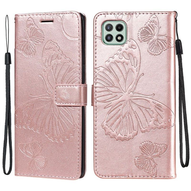 Etui Folio do Samsung Galaxy A22 5G Classic Obsługa Funkcji Motyli