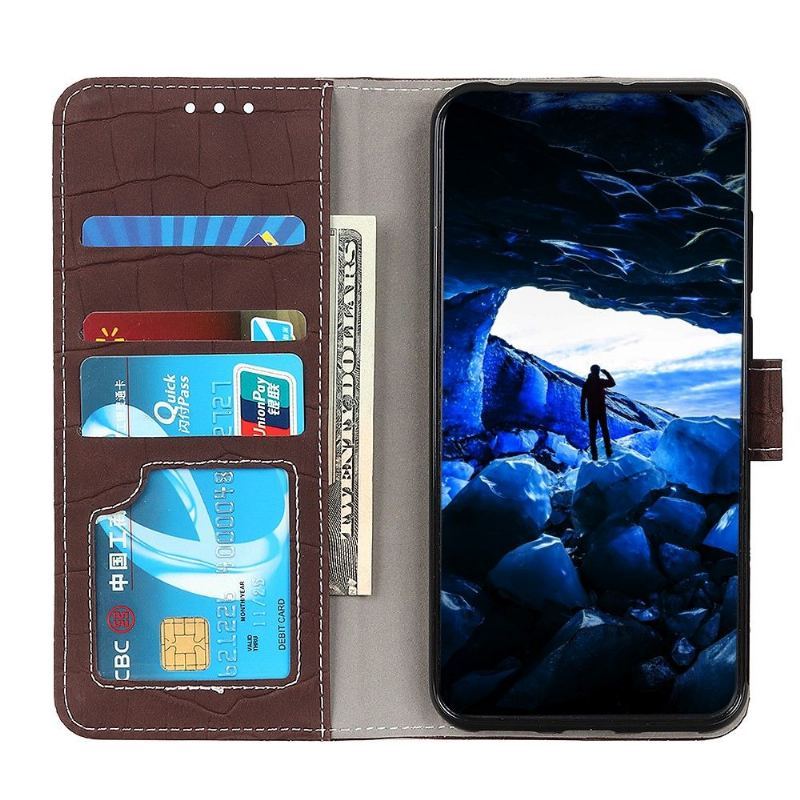 Etui Folio do Samsung Galaxy A22 5G Obrzeża Faux Skóra Krokodyla