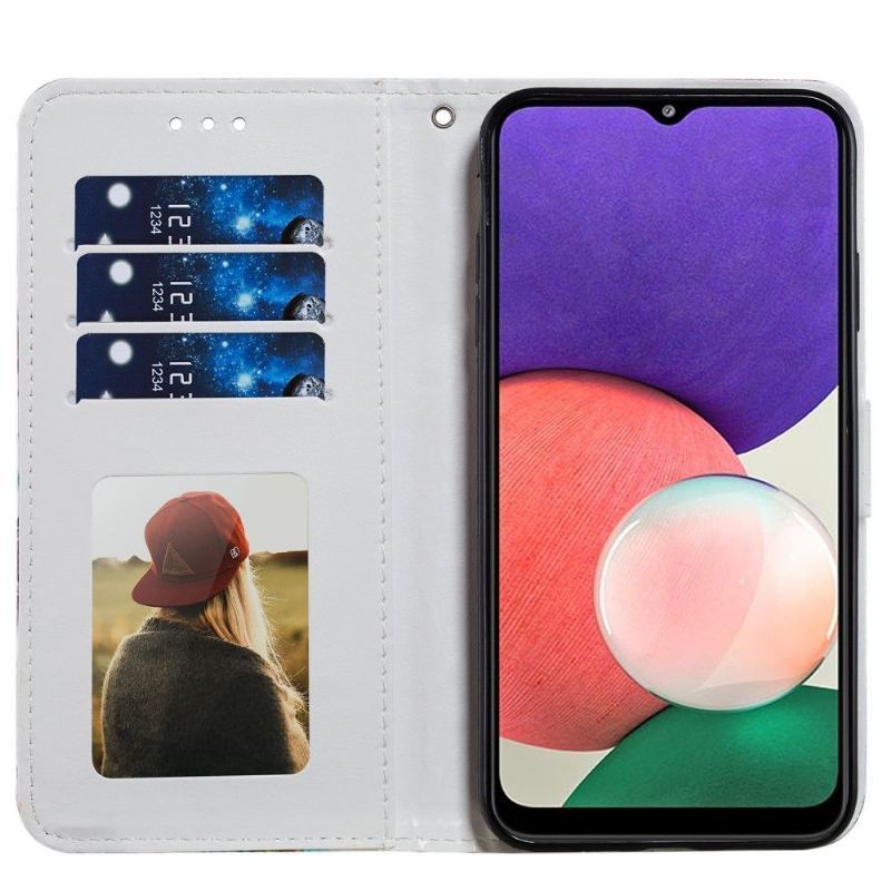 Etui Folio do Samsung Galaxy A22 5G Obrzeża Kwiat Słonecznika