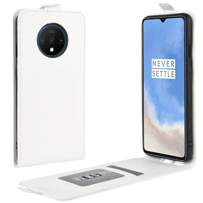 Etui Folio do OnePlus 7T Obrzeża Skórzany Futerał Ze Sztucznej Skóry W Pionie