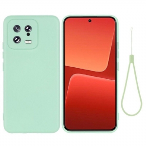 Etui do Xiaomi 13 Płynny Silikon Ze Smyczą