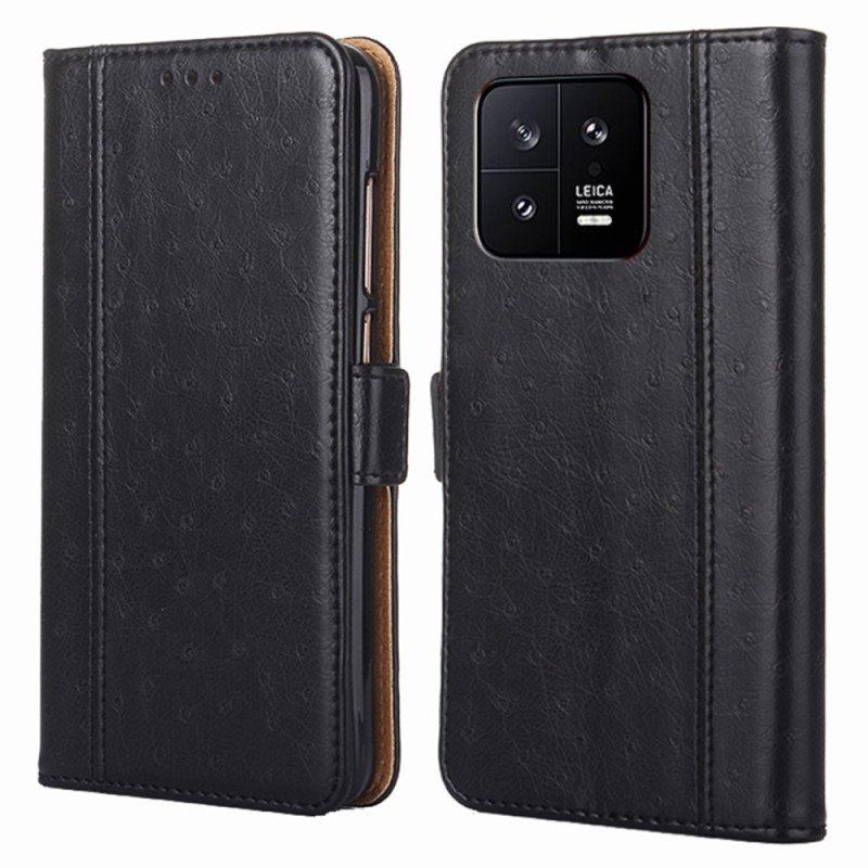 Etui Folio do Xiaomi 13 Tekstura Skóry Strusia