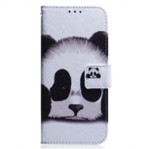 Etui Folio do Xiaomi 13 z Łańcuch Paskowata Panda