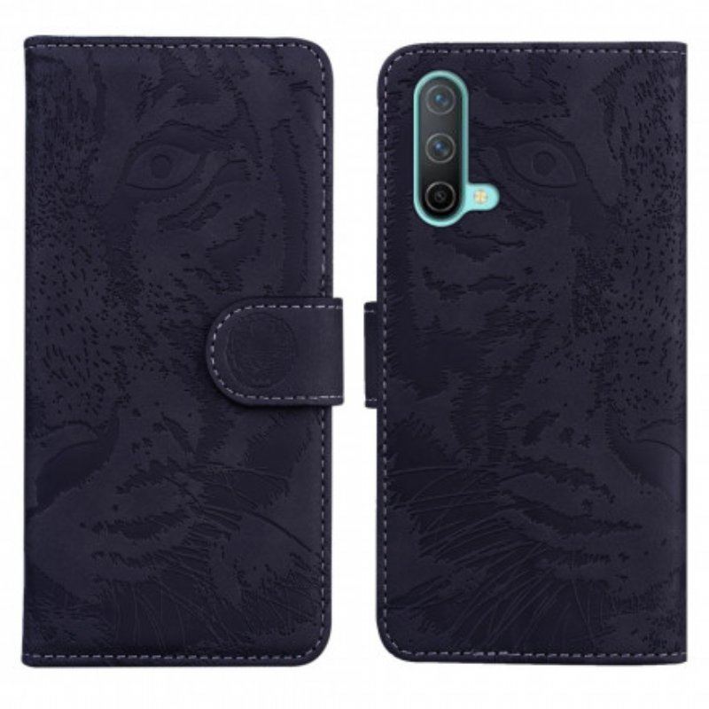 Etui Folio do OnePlus Nord CE 5G Nadruk Twarzy Tygrysa