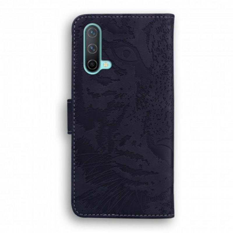 Etui Folio do OnePlus Nord CE 5G Nadruk Twarzy Tygrysa