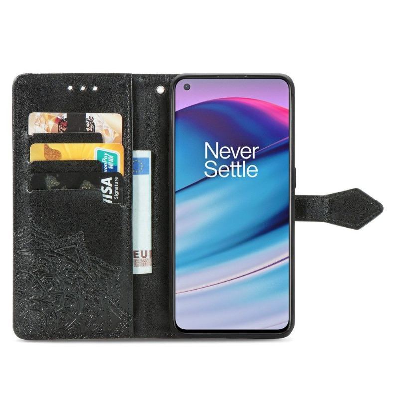 Etui Folio do OnePlus Nord CE 5G Obrzeża Mandala Relief Faux Leather