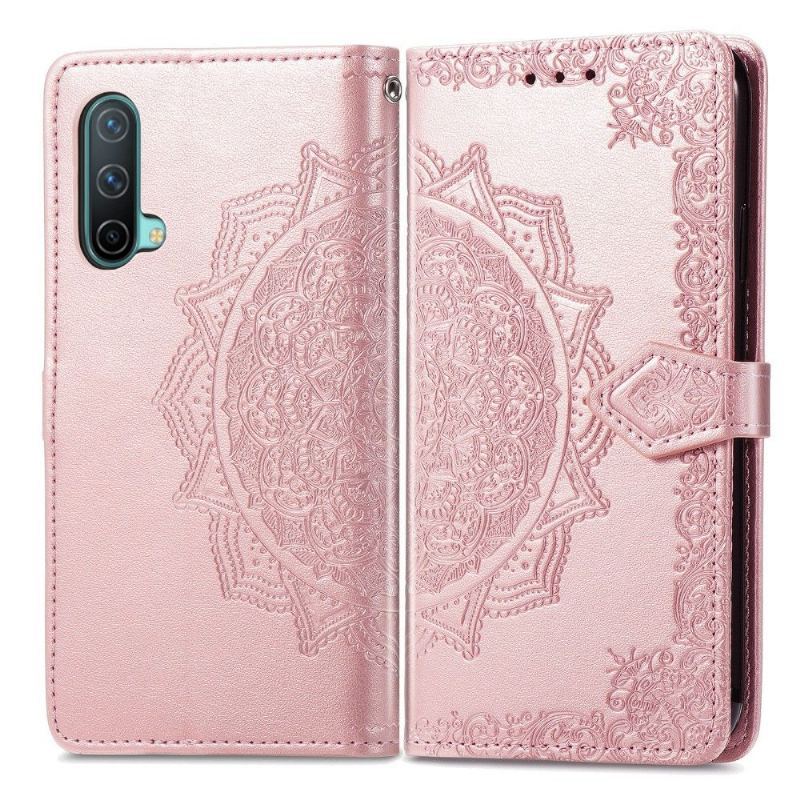 Etui Folio do OnePlus Nord CE 5G Obrzeża Mandala Relief Faux Leather