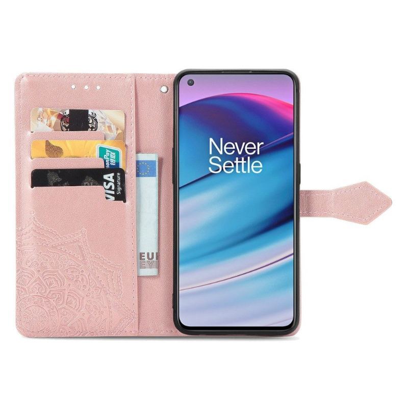 Etui Folio do OnePlus Nord CE 5G Obrzeża Mandala Relief Faux Leather