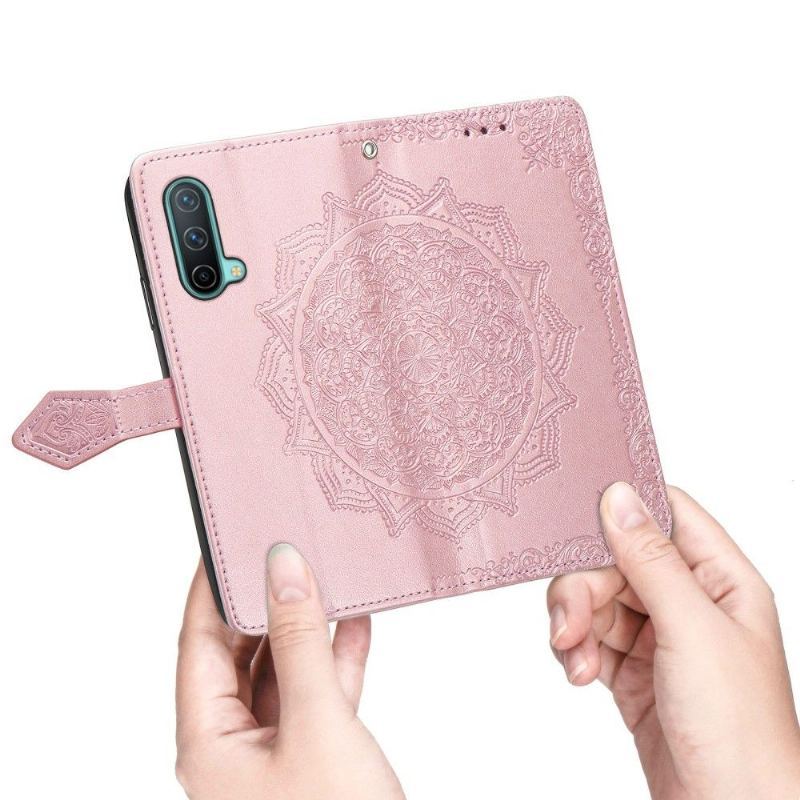 Etui Folio do OnePlus Nord CE 5G Obrzeża Mandala Relief Faux Leather