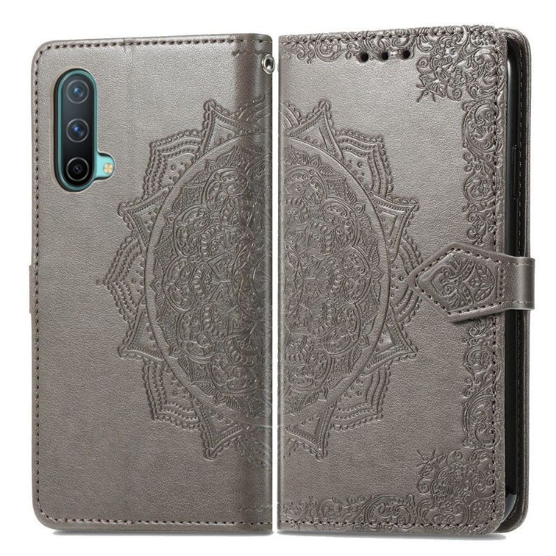 Etui Folio do OnePlus Nord CE 5G Obrzeża Mandala Relief Faux Leather