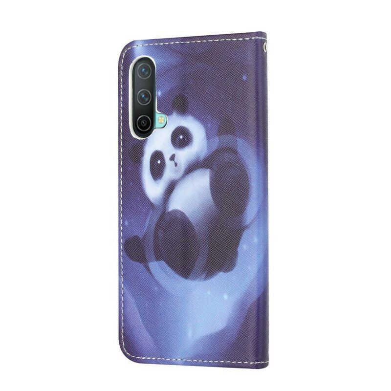 Etui Folio do OnePlus Nord CE 5G z Łańcuch Panda Space Ze Smyczą