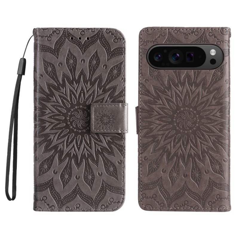 Etui Folio Do Google Pixel 9 Pro Xl Mandala Słoneczna Z Paskiem