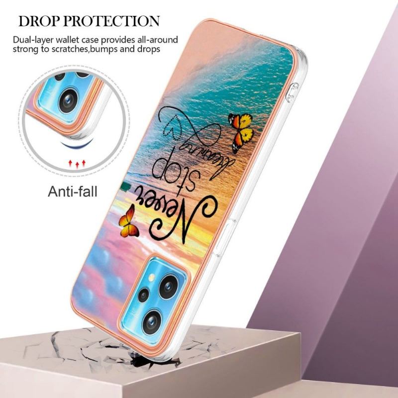 Etui do Realme 9 Pro Plus Classic Nigdy Nie Przestawaj Marzyć