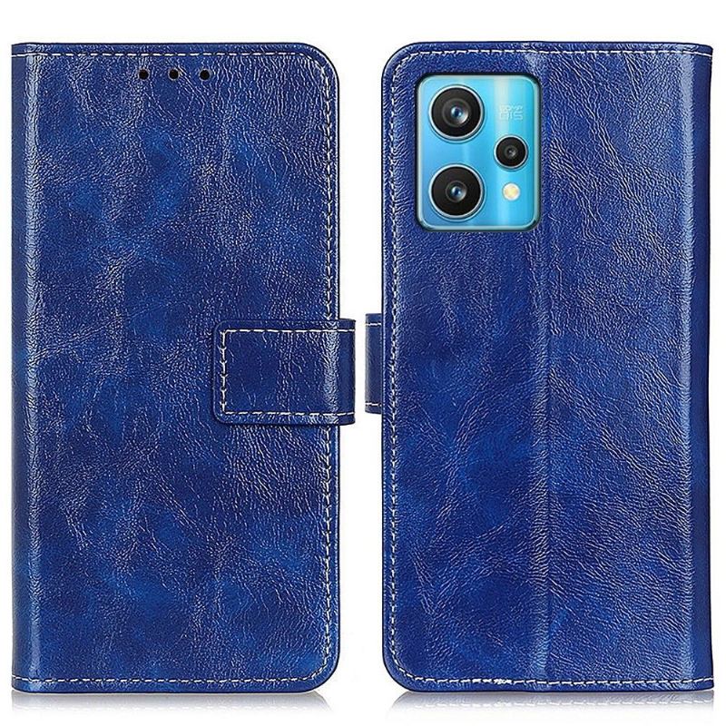 Etui Folio do Realme 9 Pro Plus Luksusowe Szwy Z Efektem Skóry