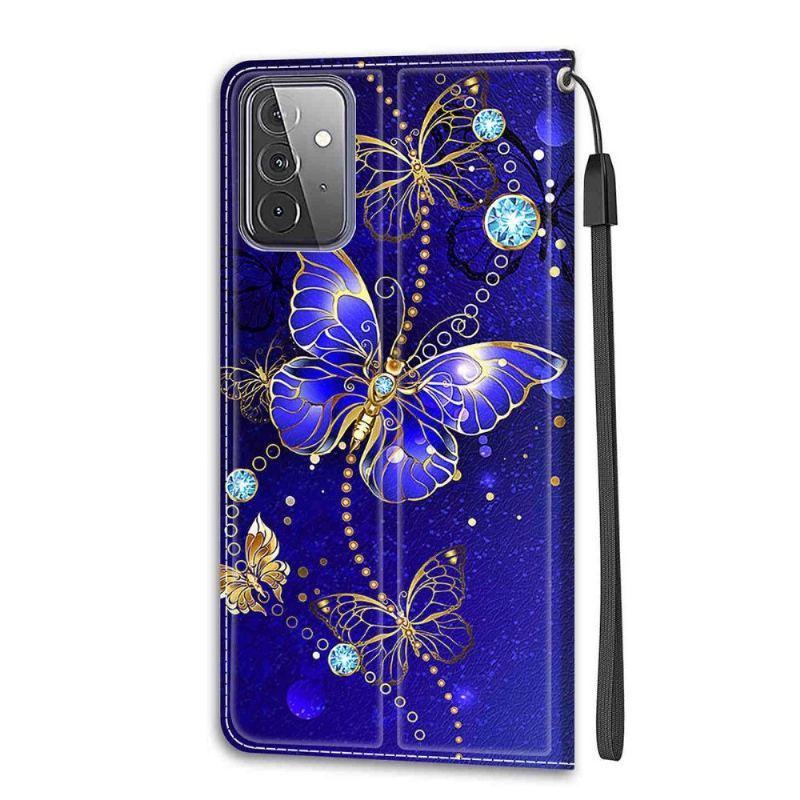 Etui Folio do Samsung Galaxy A72 4G / A72 5G Fioletowy Motyl