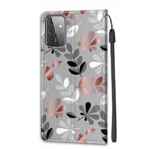 Etui Folio do Samsung Galaxy A72 4G / A72 5G Ilustracja Dzikie Liście