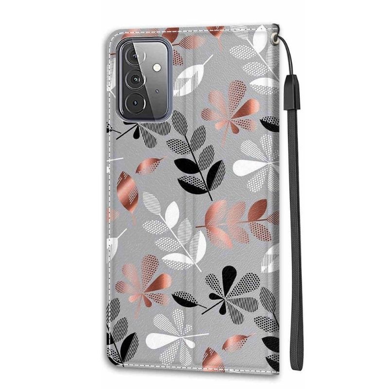 Etui Folio do Samsung Galaxy A72 4G / A72 5G Ilustracja Dzikie Liście